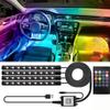 Светодиодные ленты для освещения салона автомобиля, 5 В, с USB-адаптером, комплект для создания атмосферного освещения автомобиля, с пультом дистанционного управления, синхронизацией с музыкой, изменением цвета, для грузовиков