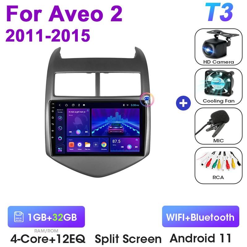 2 Din Android 12 автомобильное радио для Chevrolet Aveo 2 Sonic T300 2011 -2015 мультимедийный видеоплеер GPS 4G Carplay Auto Stereo RDS DVD