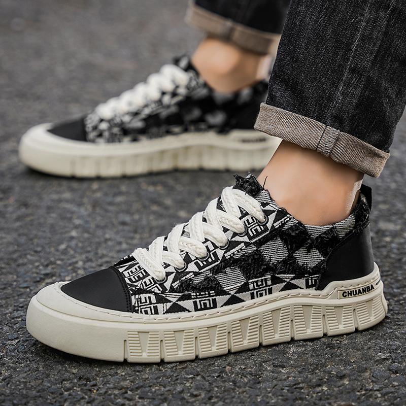 Мужская обувь Niche Denim Board Shoes Модные трендовые кроссовки для активного отдыха Нескользящие кроссовки для бега