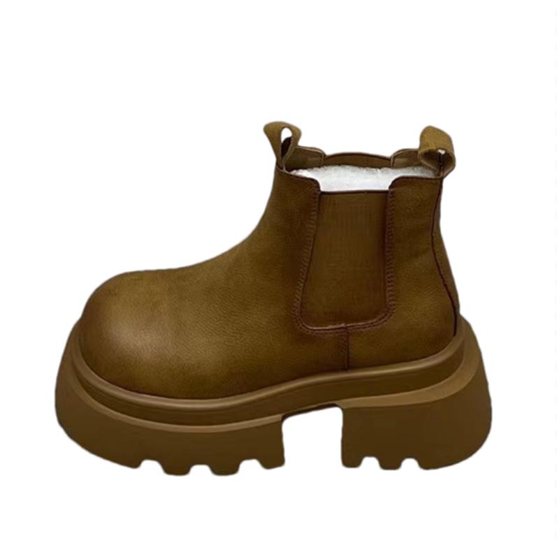 Ботильоны женские на платформе кожаные туфли на среднем каблуке женские 2025 трендовые зимние сапоги дизайнерские готические зимние новые мотоциклетные сапоги Mujer