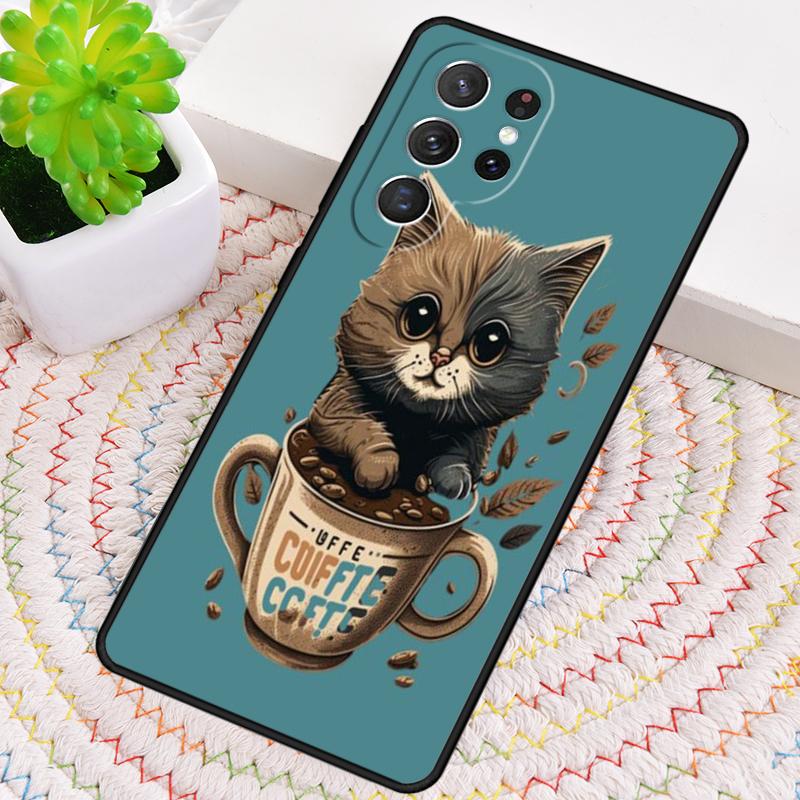 Милый животный кот Кофе Чехол для телефона Samsung Galaxy note 10 pro S26 Ultra S23 S24 FE S25 S21 S22 PLUS противоударный Чехол