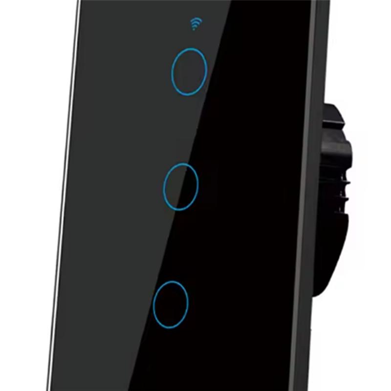 B97A-US Wi-Fi Tuya Умный настенный переключатель RF433 3-клавишный с нейтралью Сенсорный экран Светодиодные переключатели Для Alexa Google Home Умный дом