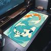 Black‑White Tai Chi Koi Dragon Extended Mousepad, Traditional Asian‑Style Rubber Keyboard Pad
