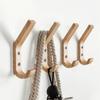 2/4 Pcs Natural Wood Clothes Hanger Wall Mounted Coat Hook Decorative Key Holder Hat Scarf Handbag Hanger Organizer for Home