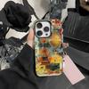 Винтажный Чехол для Телефона с Эйфелевой Башней Париж Для iPhone 16 15 14 13 12 11 Pro Max Черный Чехол Матовый Лазерный Металлик Аврора Funda