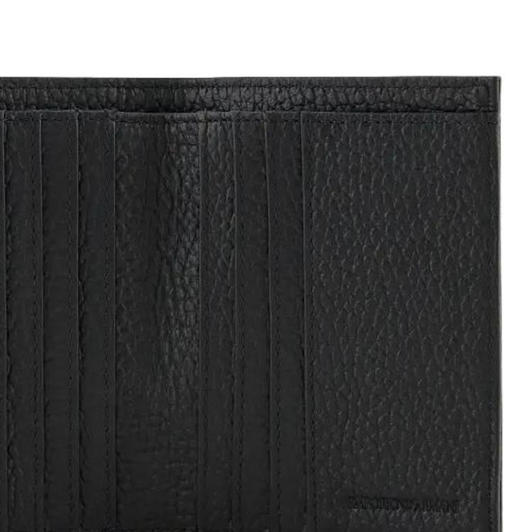 Emporio Armani Складная многослойная визитница Кожаный кошелек Мужской кошелек Черный EM000957AF13396UC001