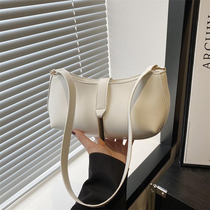 Высококачественная однотонная нишевая подмышечная сумка через плечо, модная, с темпераментом, повседневная, универсальная, летняя новая сумочка