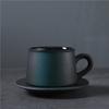 Light Luxury Ceramic Coffee Cup, Round Ball Wooden Handle Cup, Creative Coffee Cup And Saucer Set, Latte Water Cup.