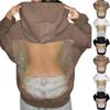 Women's Solid Color Fashionable Backless Hollow Mesh Long Sleeved Hooded Sweatshirt