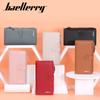 Baellerry Women's Long Purse Snap Button Wallet Multi-card Slot Billfold Fashion Cell Phone Bag Pu Leather Notecase Korean Style Zipper Coin Purse