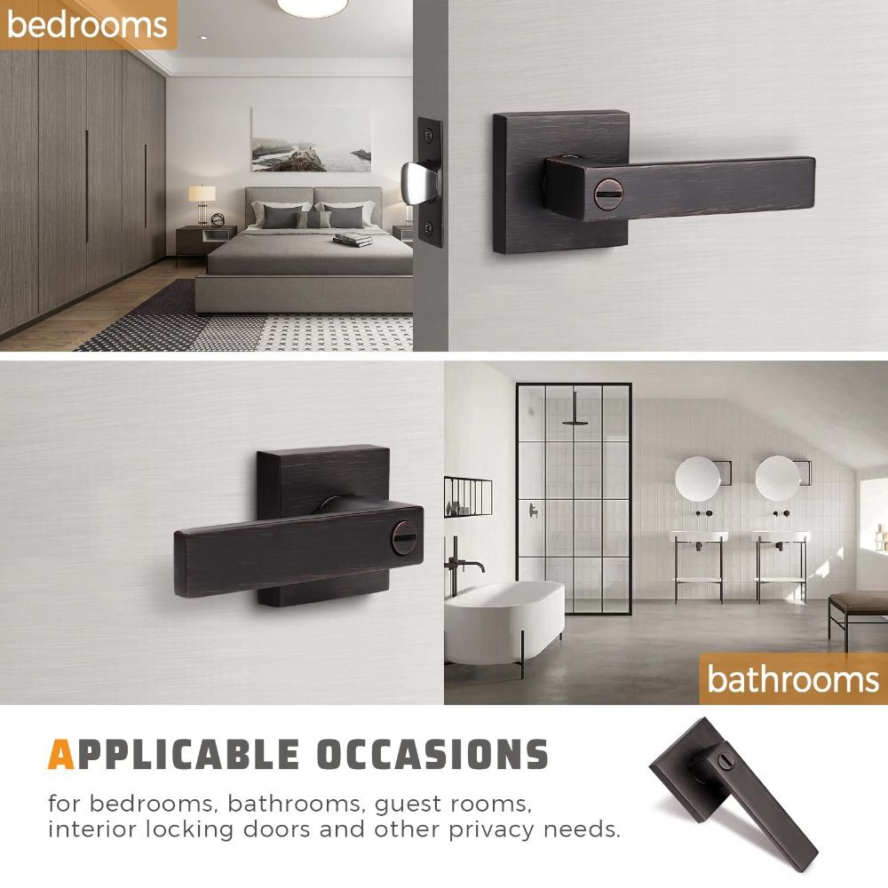 Двери с правой стороны Сверхпрочная конфиденциальность Дверная ручка для ванной комнаты Дверные ручки Дверная ручка Замок с рычагом