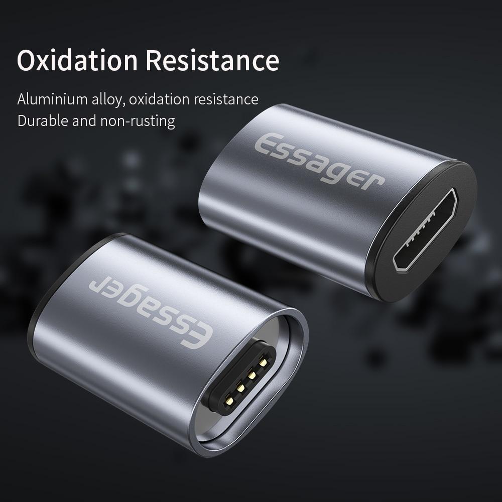 Essager Магнитный адаптер Micro USB Type C для iPhone Samsung Xiaomi Micro Female to USB C Male Кабель Магнитный преобразователь Разъем
