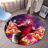 Earth Grey Moon Round Gaming Mat Bird Cartoon Printed Round Mat Milky Way Galaxy Chair Round Mats Round Carpets for Living Room