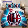 AC Milan Pattern Bedding Quilt Set Quilt Cover Pillowcase Home Decoration Birthday Gift (1 * duvet cover + 2 * pillowcase, without core)