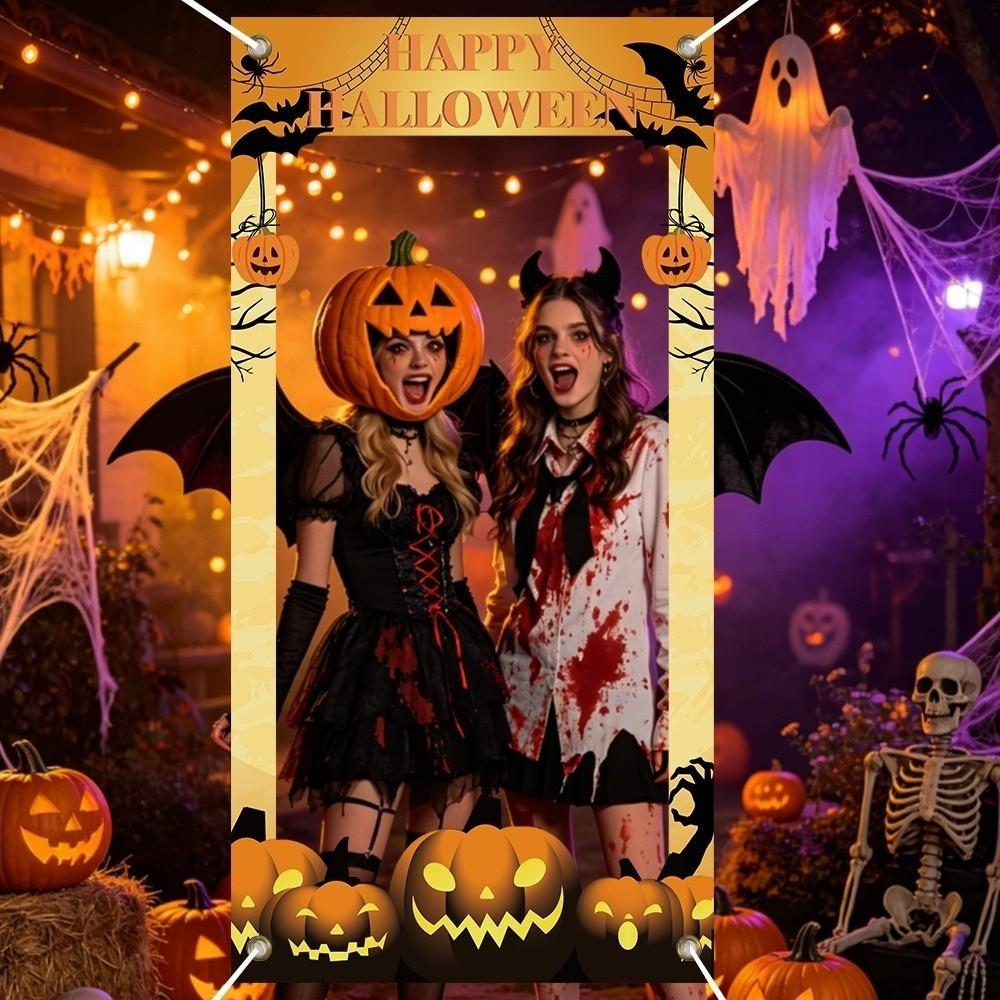 Pumpkin Halloween Photo Booth Frame Props Spooky Halloween Photo Backdrop Halloween Party