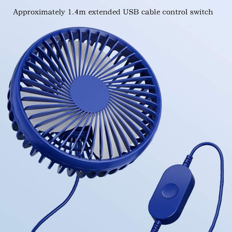 USB Car Fan 3-Speed Portable Fan Car Quiet And Powerful Blower Adjustable Air Circulation For Truck SUV RV Camping