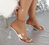 Summer 2023 Transparent Leopard Stiletto Sandals - Women's High Heel Fashion