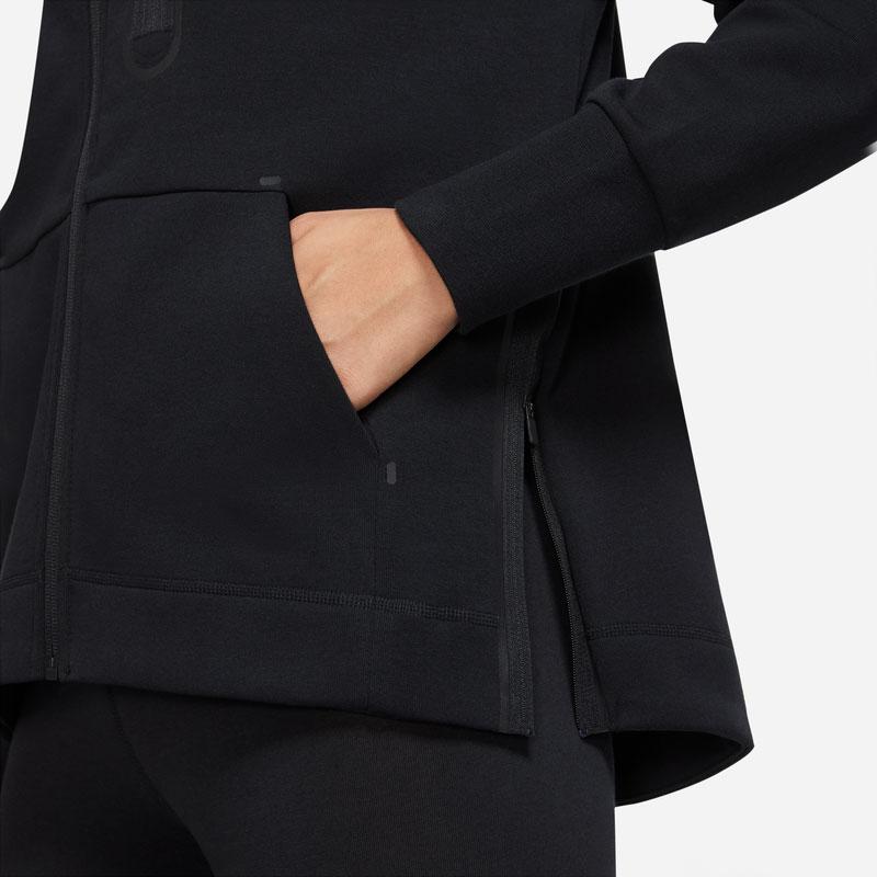 Nike Однотонная толстовка с капюшоном на молнии с принтом логотипа бренда Куртка женская черная DD5625-010