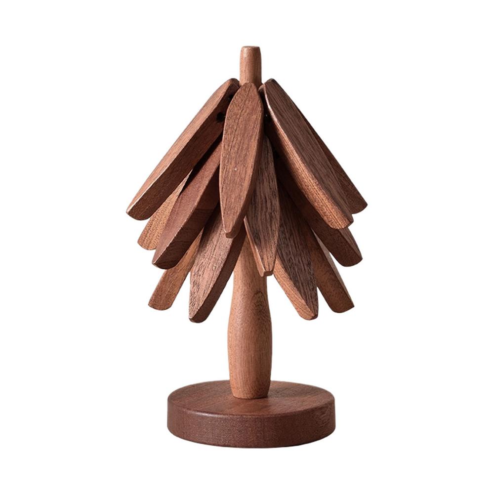 Tree Design Stand Wooden Trivets Anti Scald Heat Resistant Table Mat Coaster Wood Placemats Pot Kitchen Accessories