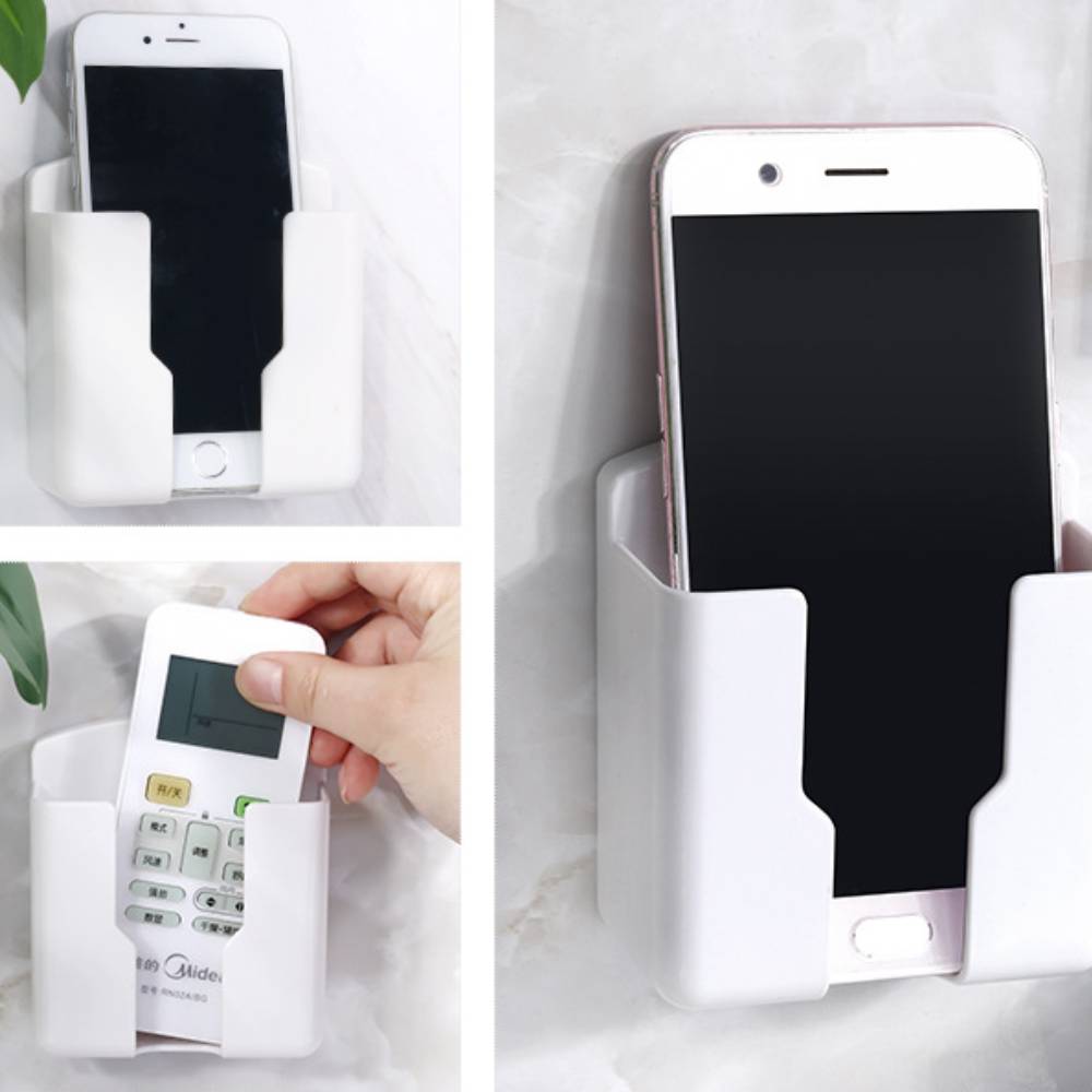 Держатель пульта дистанционного управления для кондиционера, универсальный белый настенный ящик для хранения, держатель пульта дистанционного управления, держатель для зарядки телефона