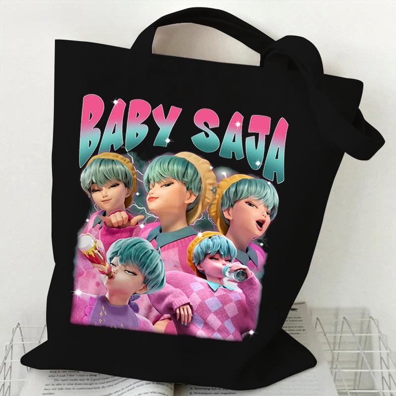 Animation Cartoon Printing Student Daily Versatile Shoulder Bag Large Capacity Portable Canvas Bag