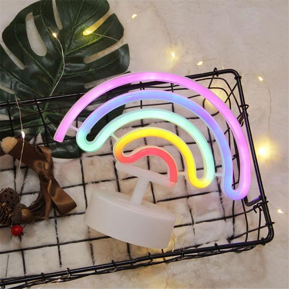 Colorful Desktop Rainbow Night Light 3D Acrylic Rainbow-shaped Neon Light Holiday Decoration