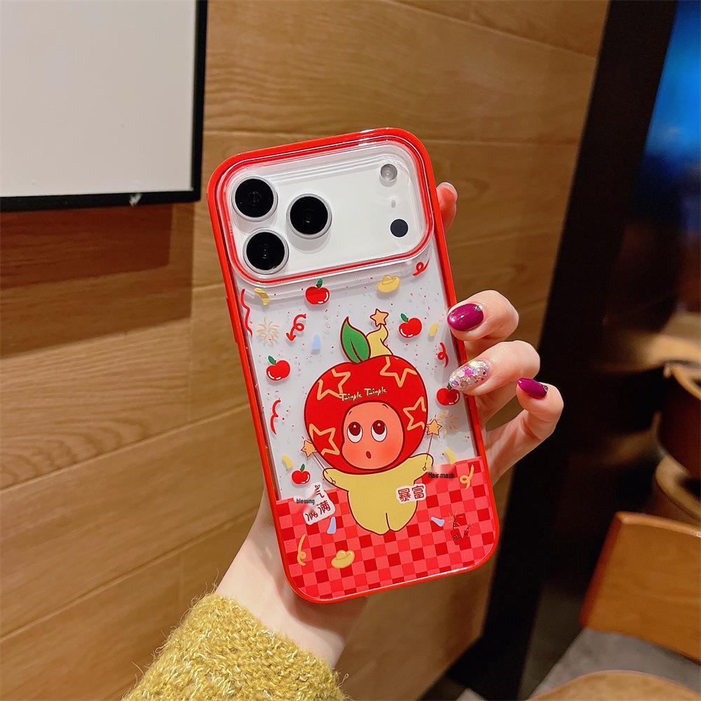 Чехол для iPhone 17/16 Pro Max, мультяшная красная звезда, противоударный, для Apple 15/14