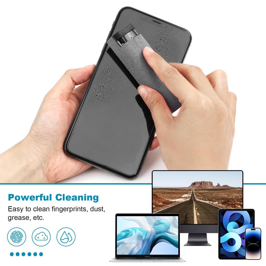 Screen Cleaner 3-in-1Touchscreen Mist Cleaner Spray and Microfiber Cloth Built& Cleaning Portable Fingerprint-Proof Spray Bottle