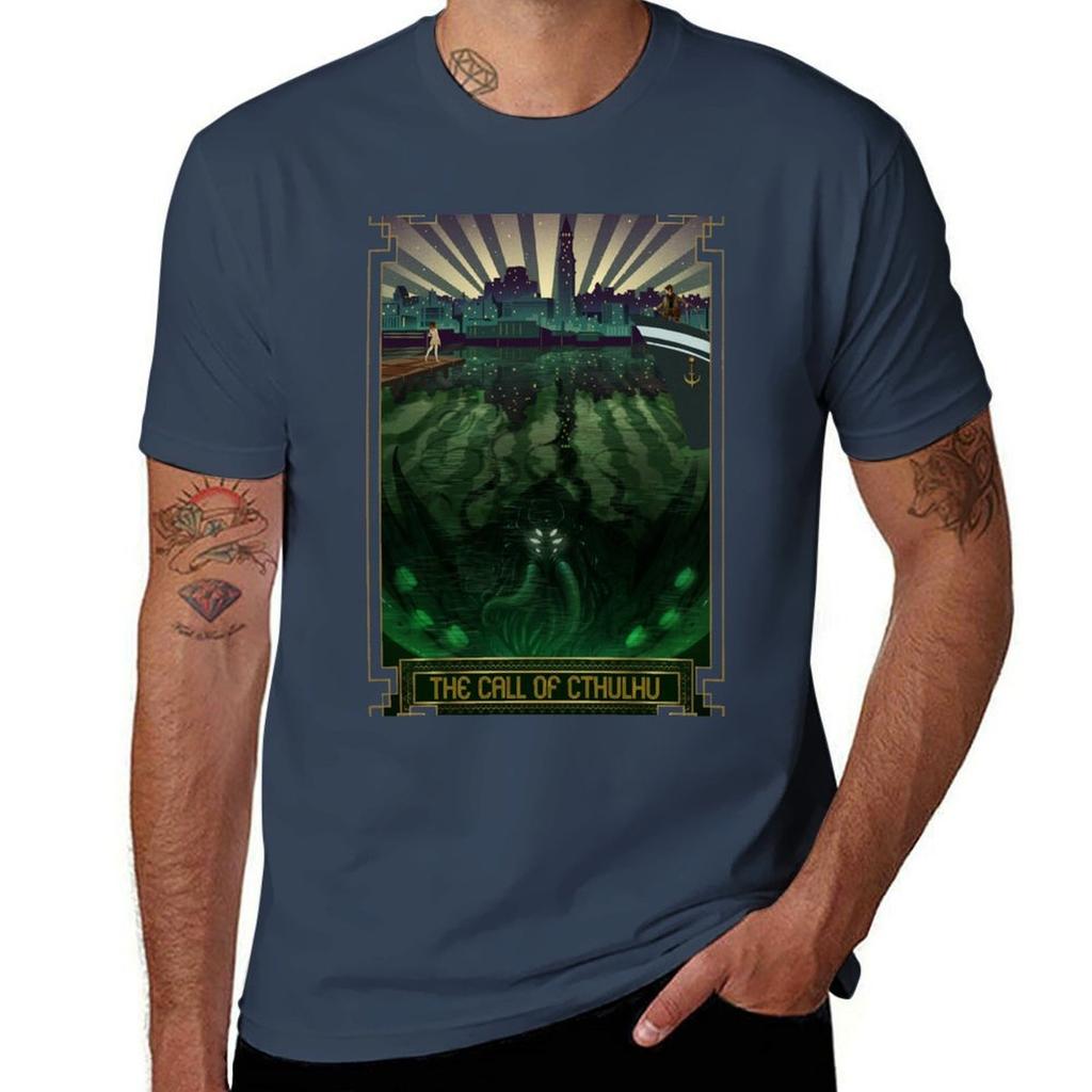 The Call Of Cthulhu Art Deco Tshirt Plus Size Gym Sports Tshirt