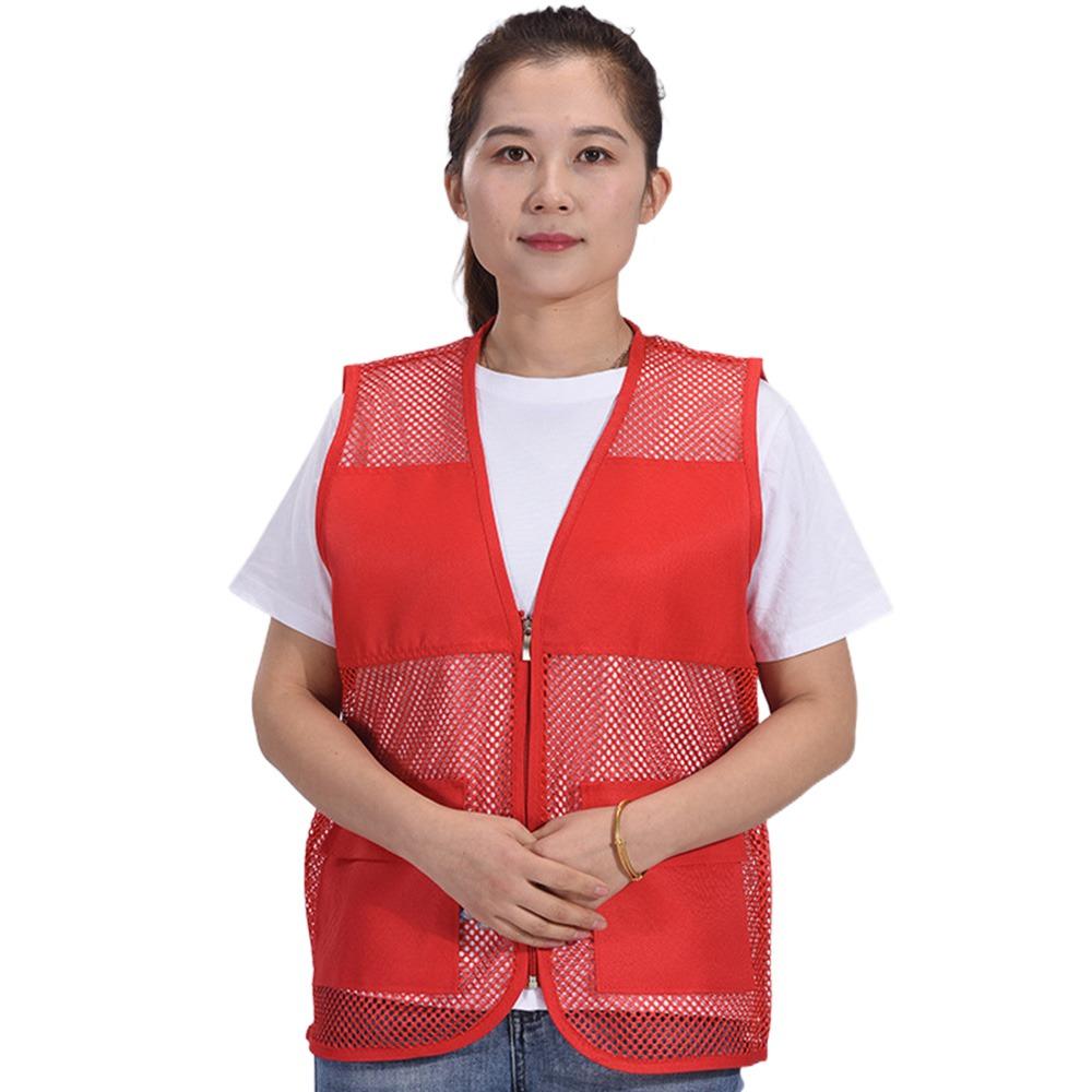 Mesh Safety Vest Sleeveless Style See-through Vest Men Women V-neck Vest  Summer Season