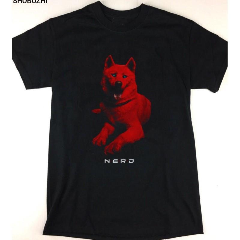 Винтажная футболка N.E.R.D Red Dog Tee Камуфляж Мульти Конфета Акула мужская летняя хлопковая футболка мужская брендовая футболка евро размер S-5XL