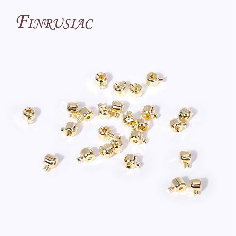 Фурнитура для бижутерии Позолоченный колпачок с шариком 18K для проволоки-основы, Застежка-позиционер для изготовления бижутерии своими руками