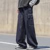 Унисекс Свободные Джинсы Рабочая Одежда Деним Широкие Штанины Множество Карманов