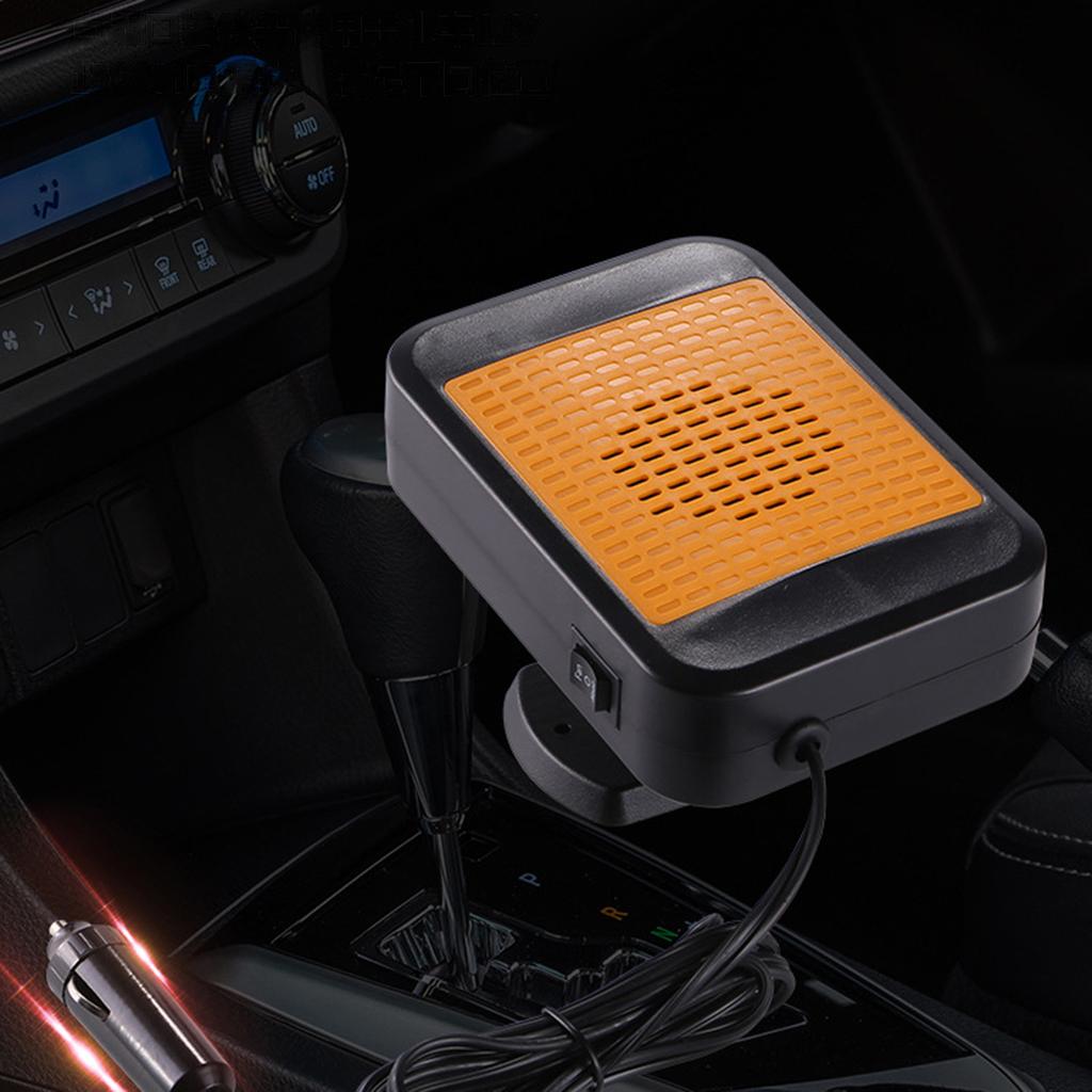 Car Heater, 12V 200W, 2-in-1 Car Heater, Defroster Fan, Car Amplifier, Car Cooling- Fan, SUV, Truck, RV, Trailer (orange Black