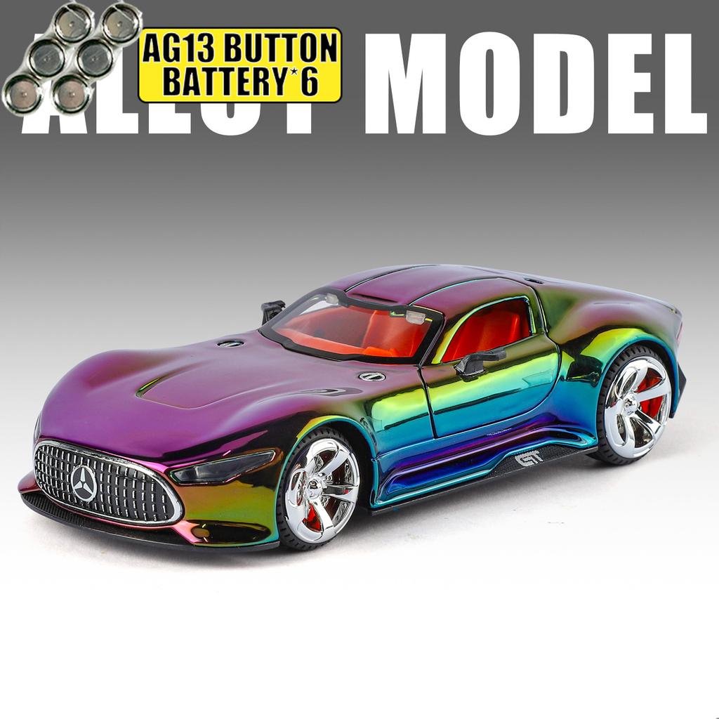 1/32 Benz VISION GT Super Concept Sport Car Alloy Diecast Model Car High Simulation Collectible Children Toy Car Sound and Light