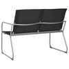 4 Piece Garden Lounge Set Fabric and Steel Black