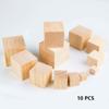 10pcs Unfinished Blank Wooden Square Block Woodwork Craft Handmade Material Kids Toy Wooden Cube