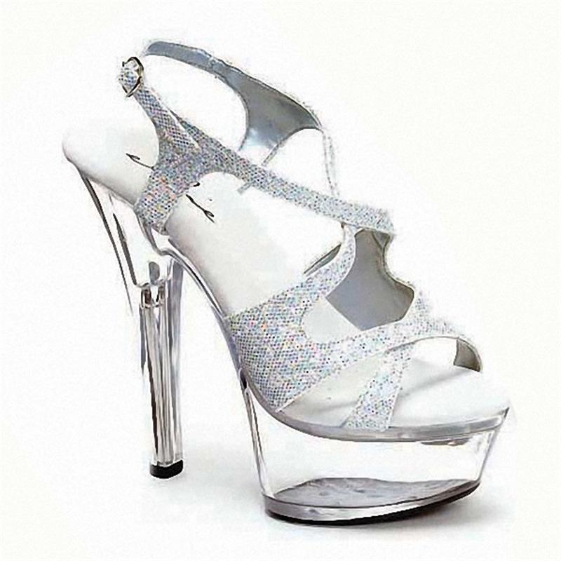 2025 17cm circle diamond lady high heels shoes glitter greet versatile lady sandals
