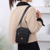 Women Crossbody Bag Embroidery Multi-Zipper Shoulder Bag Adjustable Strap Fashion