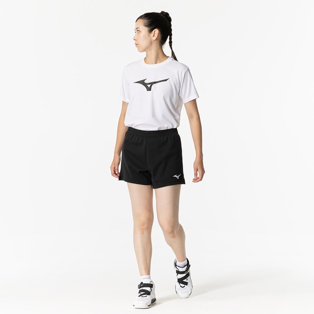 Волейбольная одежда Игровая трикотажная Внутренний шов 11 см Потоотвод Быстросохнущая L [Mizuno] Брюки, Материал, (Размер L), Впитывающий, Сушащий, V2MBB202, Женский, Черный,