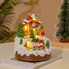 Rotating Winter Scene Christmas Music Box Christmas Figurines 6.3inch Glowing Music Box Gift for Kids for Bookshelf Restaurant