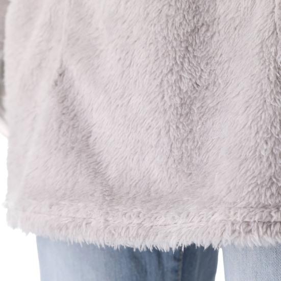 Стильная женская флисовая дубленка с карманом средней длины, утолщенная однотонная теплая зимняя верхняя одежда с капюшоном