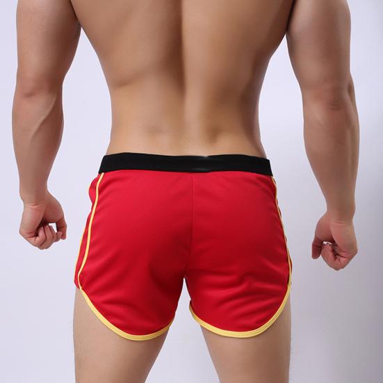 Men Color Block Summer Sports Gym Drawstring Shorts Beach Pants Swimming Trunks