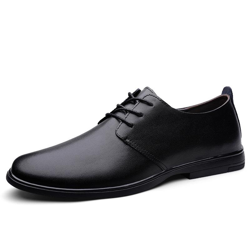 Мужские 2025 новые летние кожаные дышащие деловые туфли, мужская обувь, британские универсальные повседневные туфли мужские