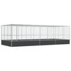 Aviary with Extension Silver 725x307x212 Cm Steel