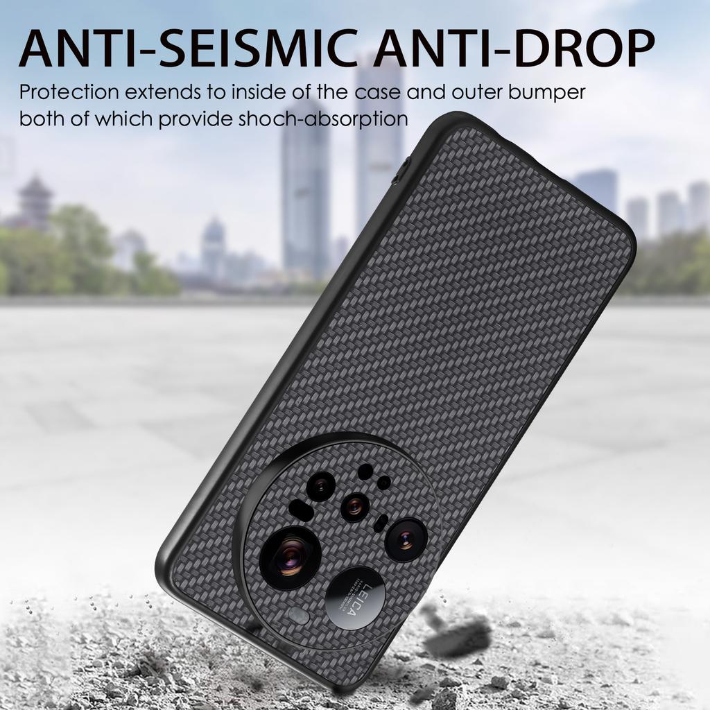 For Xiaomi 15 Ultra Case Carbon Fiber Texture PU+PC+TPU Phone Back Cover