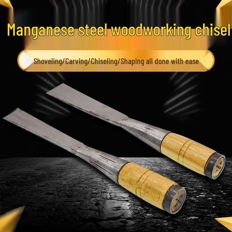 Hand-Forged Old Style Woodworking Chisel Set: Flat, 4-Point, 3-Point Clad Steel Chisels