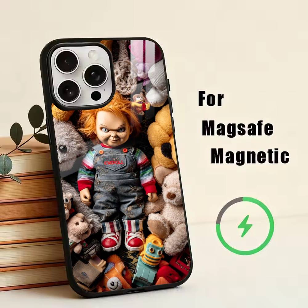 Страшная кукла Чаки Чехол для телефона Для iPhone 17, 16, 15, 14, 13, 12, 11 Plus, Pro Магнитный Для Magsafe Беспроводная зарядка