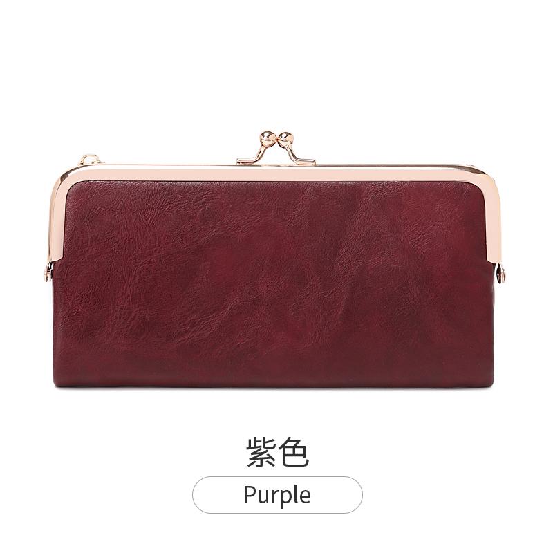 Ретро Женский Кошелек Однотонный Многофункциональный Длинный Кошелек Винтажный Клатч Кошелек для Монет Женский Держатель для Карт Кошелек на Молнии