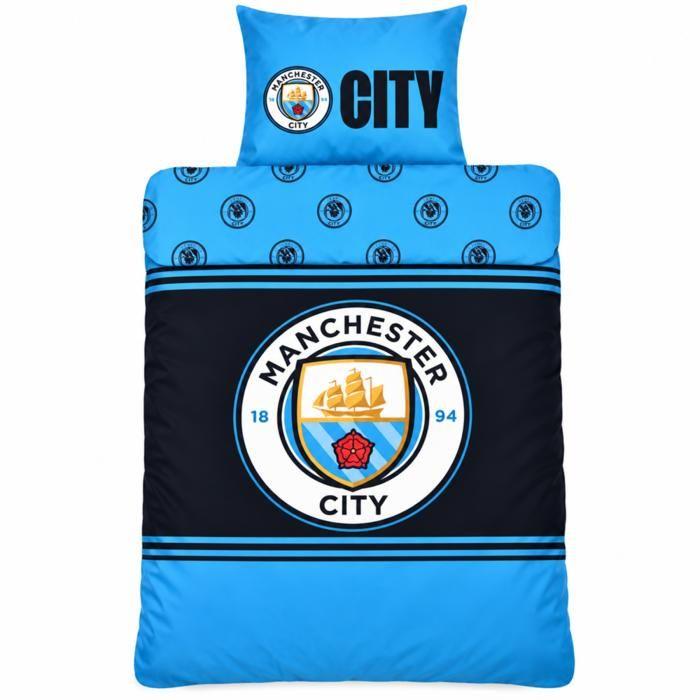 Housse de couette - MANCHESTER - Manchester City - 140x200 cm - Réversible - 100% coton